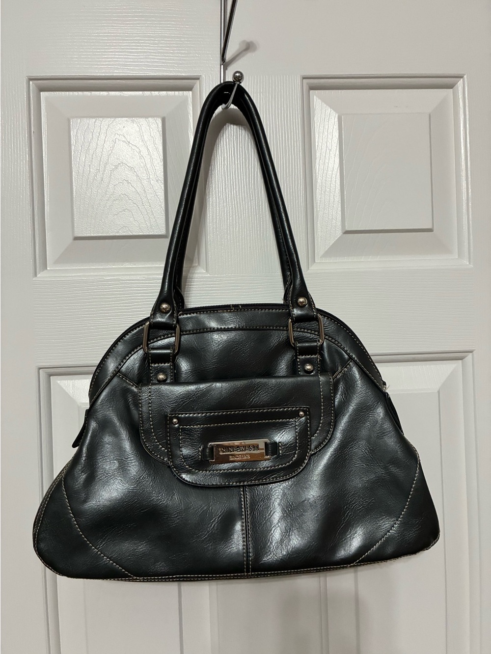 Vintage Silver Gray tote purse
